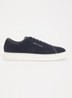 Sneaker van suède met logo - Donkerblauw