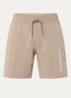 Straight fit joggingbroek met trekkoord en logo - Donkerbeige