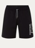 Straight fit joggingbroek met trekkoord en logo - Zwart