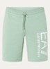 Straight fit korte joggingbroek met logo en steekzakken - Lindegroen