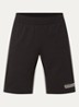 Straight fit korte joggingbroek met logoprint - Zwart