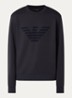 Sweater met flock logoprint - Donkerblauw