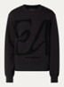 Sweater met flock logoprint - Zwart