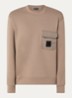 Sweater met logo en borstzak - Zand