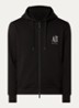 Sweatvest met logoborduring en capuchon - Zwart