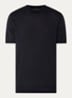 T-shirt in wolblend met logo - Donkerblauw