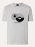 T-shirt met flock logoprint - Grijsmele