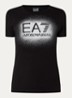 T-shirt met logo en lurex - Diepzwart