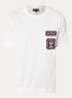 T-shirt met logobordring - Wit