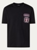 T-shirt met logobordring - Zwart