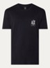 T-shirt met logoborduring - Donkerblauw