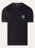 T-shirt met logoborduring - Donkerblauw