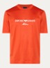 T-shirt  met logoborduring - Oranjerood