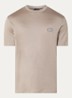 T-shirt met logoborduring - Donkerbeige