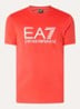 T-shirt met logoprint - Koraalrood
