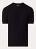 T-shirt met structuur - Zwart