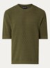 T-shirt met structuur - Bronsgroen