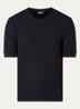 T-shirt met structuur - Donkerblauw