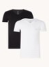 T-shirt met V-hals in 2-pack - Wit