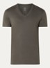 T-shirt met V-hals - Bronsgroen