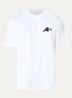 Receipt T-shirt met logo- en backprint - Wit