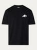 Receipt T-shirt met logo- en backprint - Zwart
