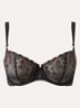 Cosmic Romance balconette bh van mesh met lurexborduring - Zwart