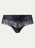 Satin Memories slip van mesh met satijn - Donkerblauw