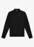 Fijngebreide trui van merino wol met halve rits - Black-1