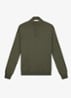 Fijngebreide trui van merino wol met halve rits - Olive-300