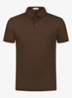 Regular fit polo van linnen - Chocolate-201 / Bruin
