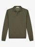 Regular fit polo van merino wol - Olijfgroen