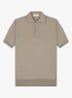 Regular fit polo van merino wol - Taupe-900