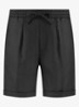 Straight fit korte broek van linnen met steekzakken - Black-1