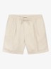 Straight fit korte broek van linnen met steekzakken - Beige-260