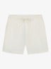 Straight fit korte broek van linnen met steekzakken - Ivory-120