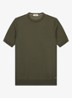 T-shirt van merino wol - Olijfgroen