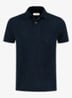 Terry regular fit polo van badstof - Donkerblauw