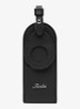Wave bagagelabel van kalfsleer - Black-1 / Zwart