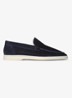 Yacht loafer van suède - Navy-410 / Blauw