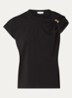 Allia T-shirt met asymmetrische hals - Zwart