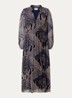 Antal midi tuniek jurk met V-hals en print - Donkerblauw