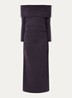 Bettina ribgebreide off shoulder jurk  - Indigo