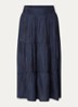 Camyla midi rok van satijn - Donkerblauw