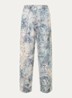 Carrina high waist wide fit pantalon van satijn met print - Blauw