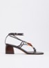 Caya sandalette van lamsleer - Donkerbruin