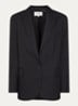 Cayne blazer in wolblend met klepzakken - Zwart