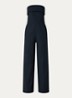 Cenelia wide fit jumpsuit in linnenblend - Donkerblauw