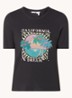 Cerena T-shirt met ribstructuur en print - Antraciet