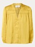 Cessia blouse van satijn met ruches - Okergeel